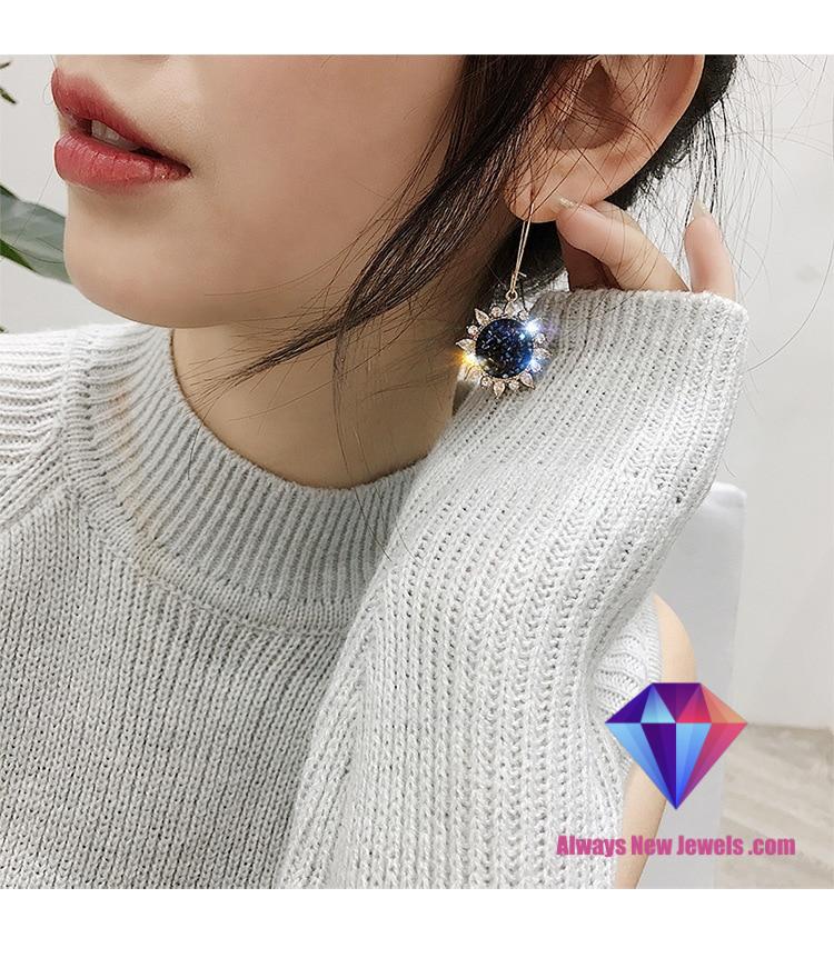 2020 New Fashion jewelry Sun flower inland zircon earrings female Crystal from Swarovskis Temperament Fit Women For Party
