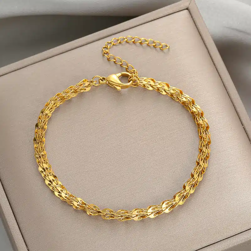 Gold Link Chain Bracelet For Women