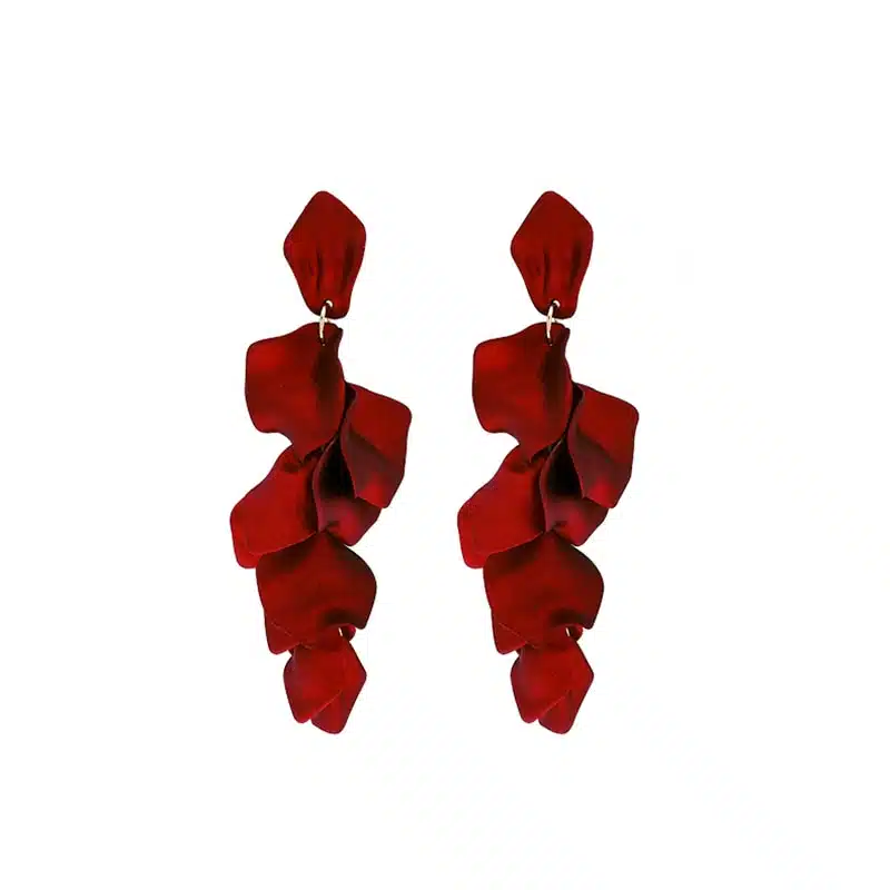 Georges Sexy Rose Petal Long New Arrival 2022 Vintage Women Dangle Earrings Tassel Earrings Jewelry Red Earrings